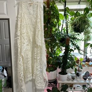 New W/O tags bohemian white lace kimono